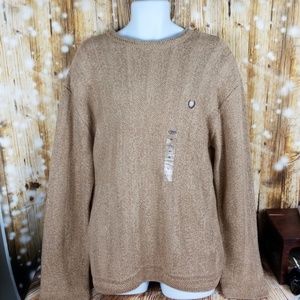 Chaps knit long sleeve tan sweater